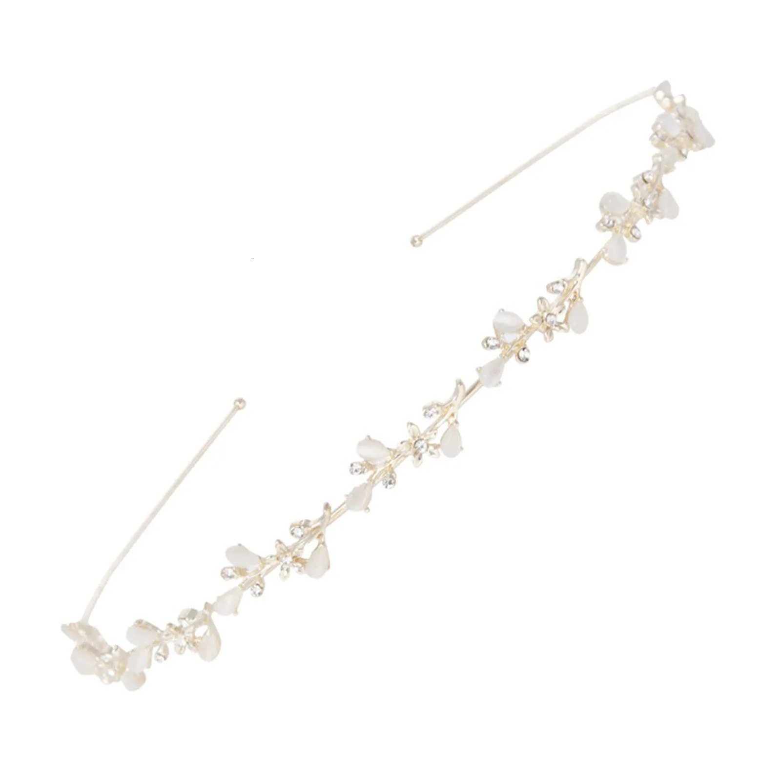 Girls Hair Hoop Opal Headbands Bride Tiaras Seweet Silver Color Hairband Elegant Lady Wedding Crown Princess Prom Hair Jewelry 250711