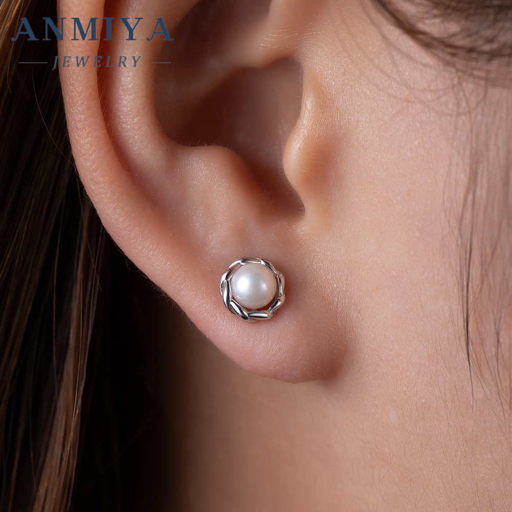 Pearl Stud Earrings Cute Flower Natural Freshwater Pearls Wholesale Fashion Statement Jewelry Necklace for Women