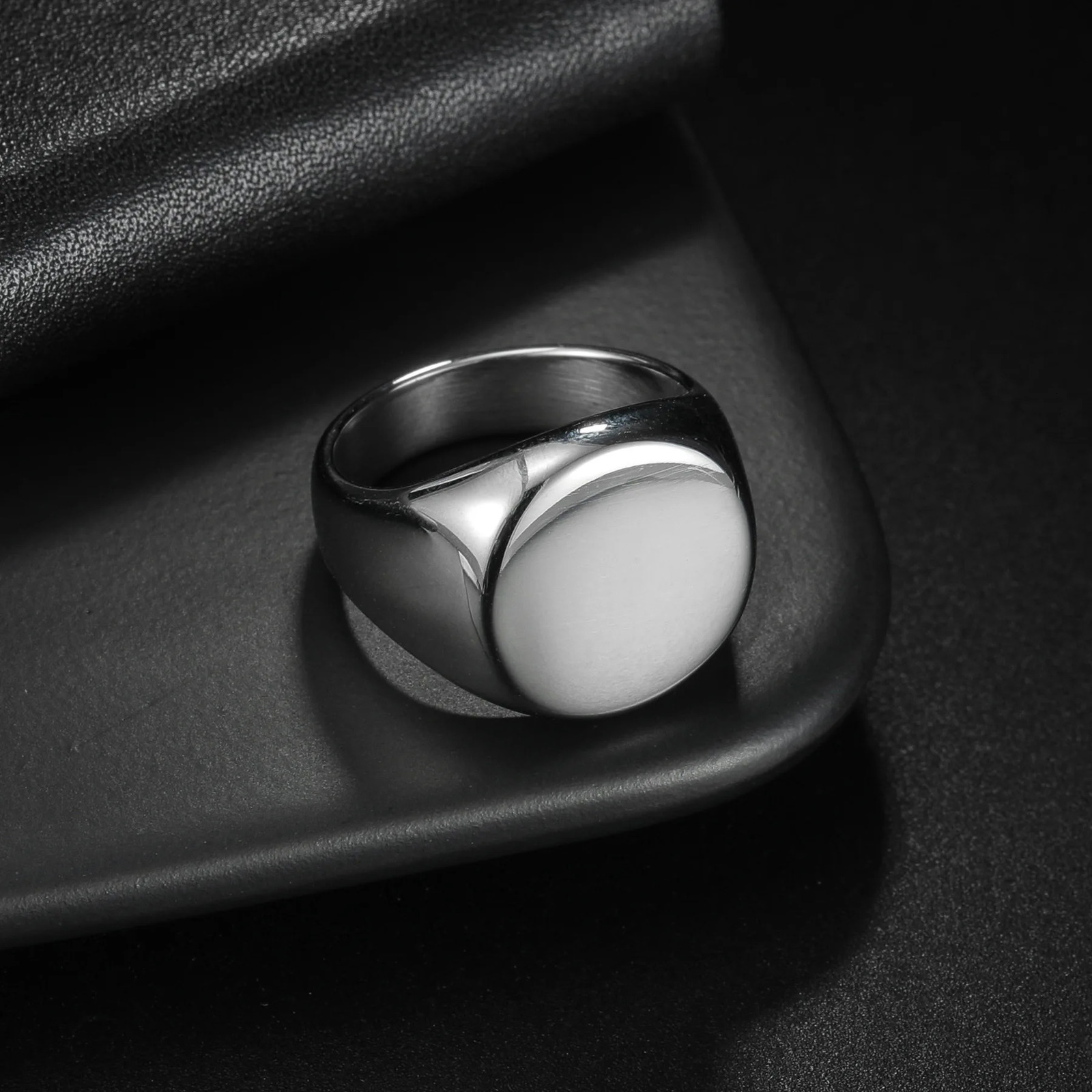 HNSP 316L Stainless Steel Round Smooth Ring For Men Male 2025 Finger Jewelry Accessories 250708