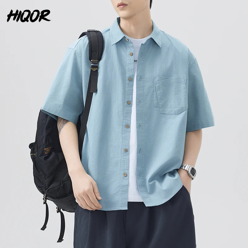 Vintage Mens Shirt Summer Solid Color Lapel Shirts for Men Colorful Simple Basic Mens Baggy Tops Casual Short Sleeve Cardigan 250707