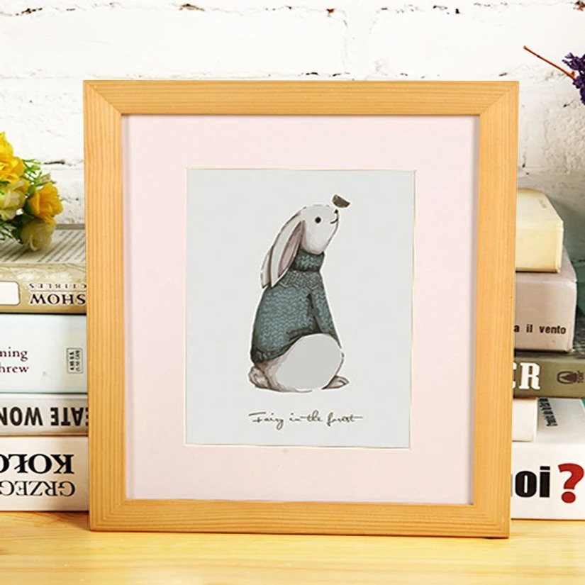 Wooden Nature Square Picture Frame,Plexiglass Include Poster Frames For Wall Hanging Photo Frame 30X30 35X35cm H260306