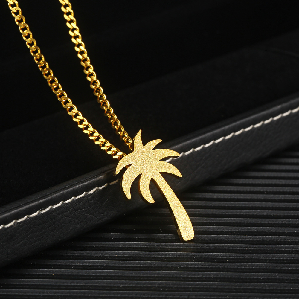 Luxury Jewelry Designer Jewelry New West Coast Rap Style Small Coconut Tree Necklace Personality Unisex Street Hip Hop Disco Necklace Pendant Hanging 