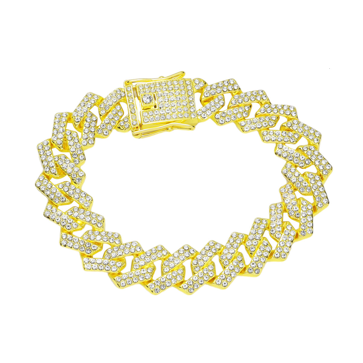 Luxury Jewelry Designer Jewelry European And American Hip-hop Style New Diamond-studded Rhombus Chain Necklace Trendy Nightclub Personality Collarbone