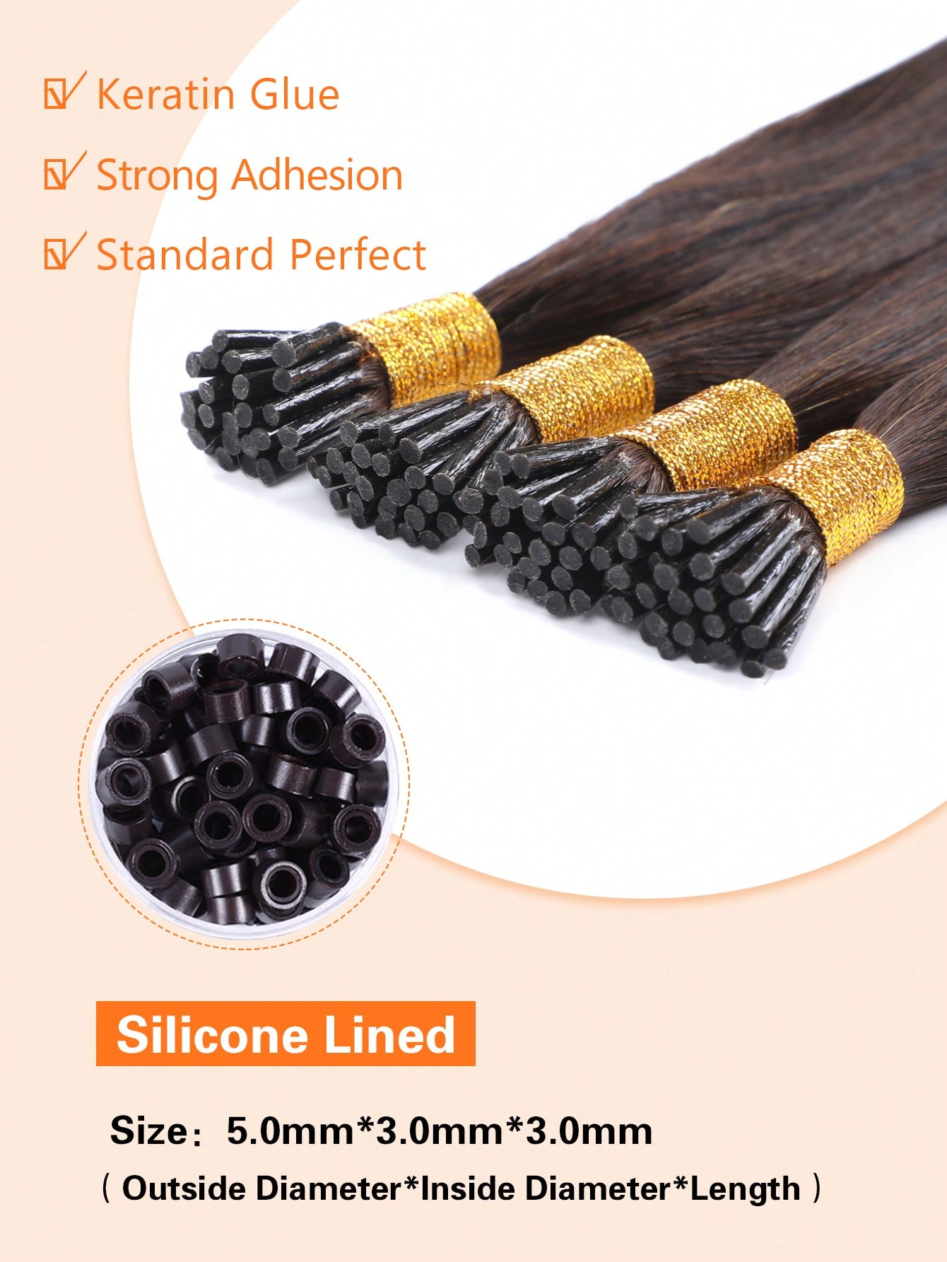 Vibeshift Tip Hair Extensions Real Human Hair 100PCS Pre Bonded Cold Fusion Hair Extensions For Women