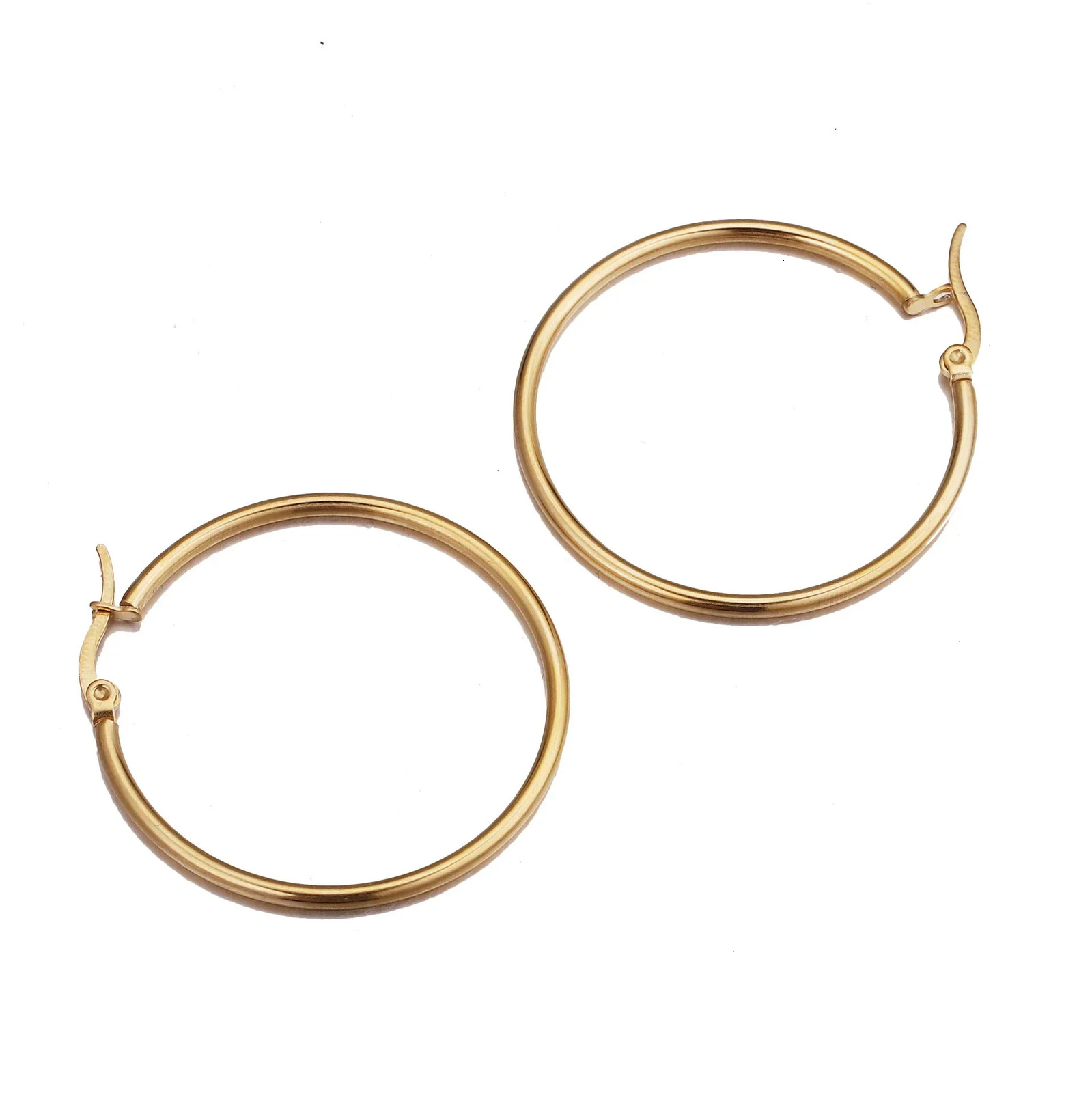 5pair Stainless Steel Big Circle Earrings Golden Silver Color Round Hoop Earrings Fashion Jewelry Base Earring for Women Gift 250708