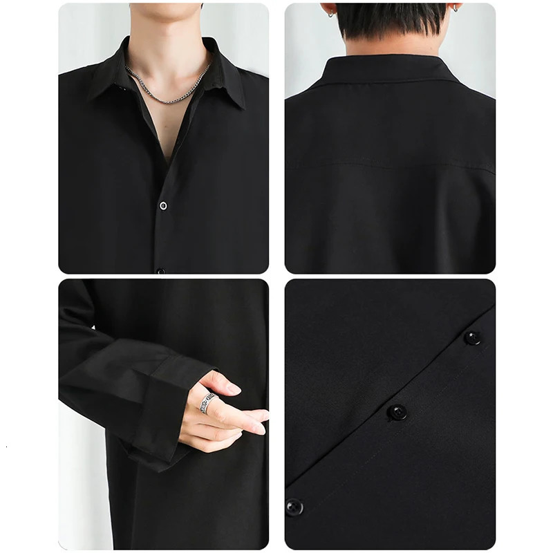 Shirt Men Solid Long sleeved Shirt For Men Korean Fashion Shirts Comfortable Blouses Casual Loose Classic Single Breasted Shirt 250707