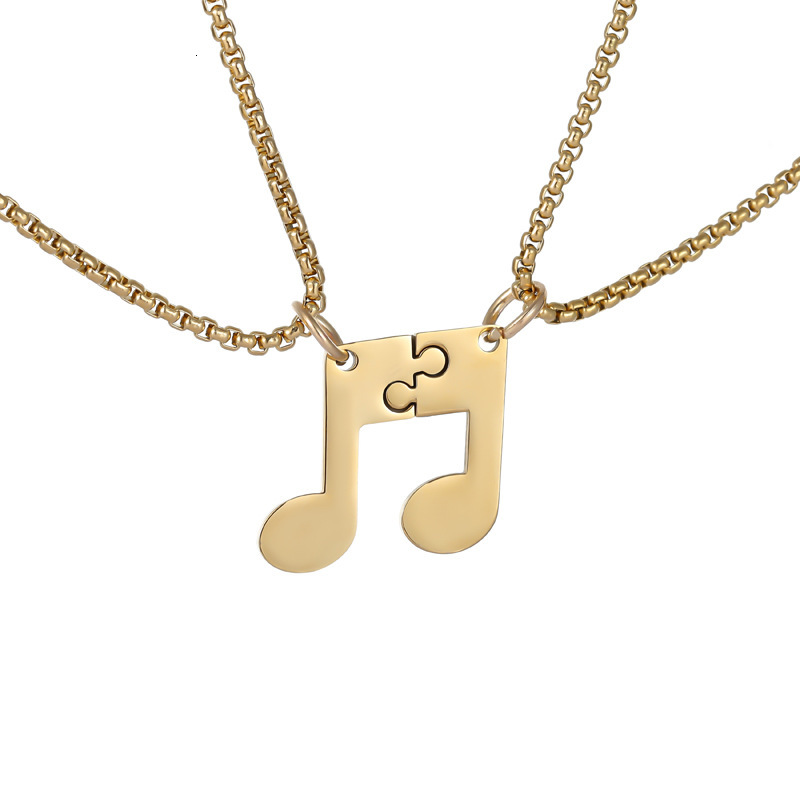 Luxury Jewelry Designer Jewelry Cross-border New Product Stainless Steel Personalized Fashion Jumping Note Puzzle Couple Necklace Men And Women Couple