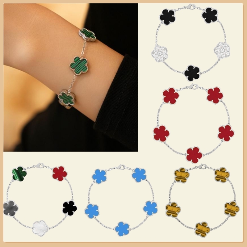 expend clover bracelet designer jewelry 5 flowers charm bracelet luxury bracelet women 925 sterling silver jewelry mother of pearl diamonds bracelet designer