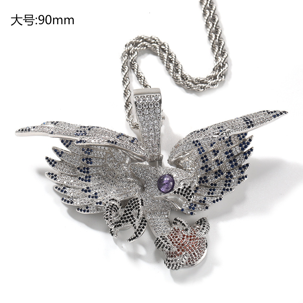 Luxury Jewelry Designer Jewelry Hip-hop Retro New Rap Jinjibewater Falcon Same Style Copper Inlaid Zircon Exquisite Pendant Accessories Wholesale