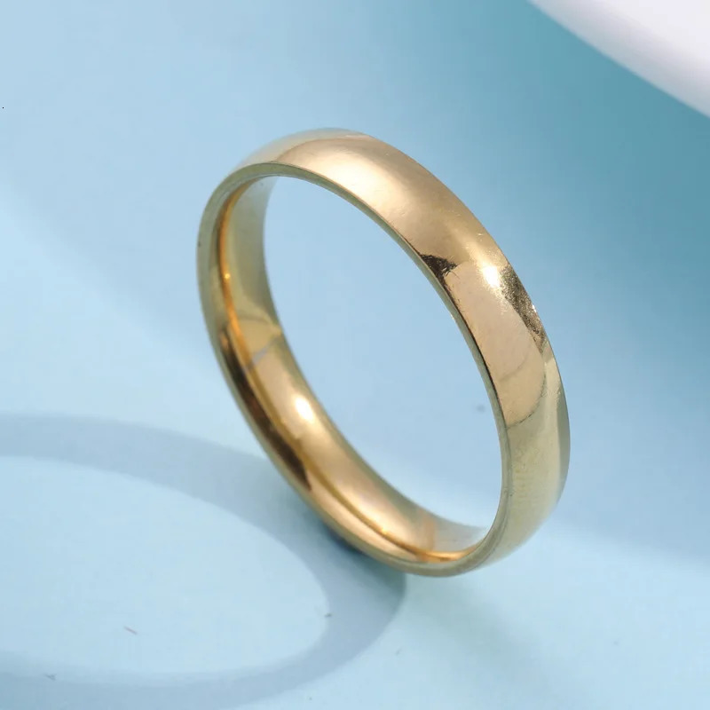 4mm Arc Steel Matching Rings - Couple Jewelry for Weddings/Anniversaries Multi-Color Stainless Gifts 250708