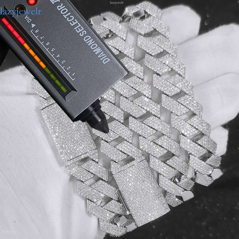15MM 4 Rows GRA Certified Jewelry Sier Chain Round Cut VVS Moissanite Dia Cuban Necklace Bracelet Gift