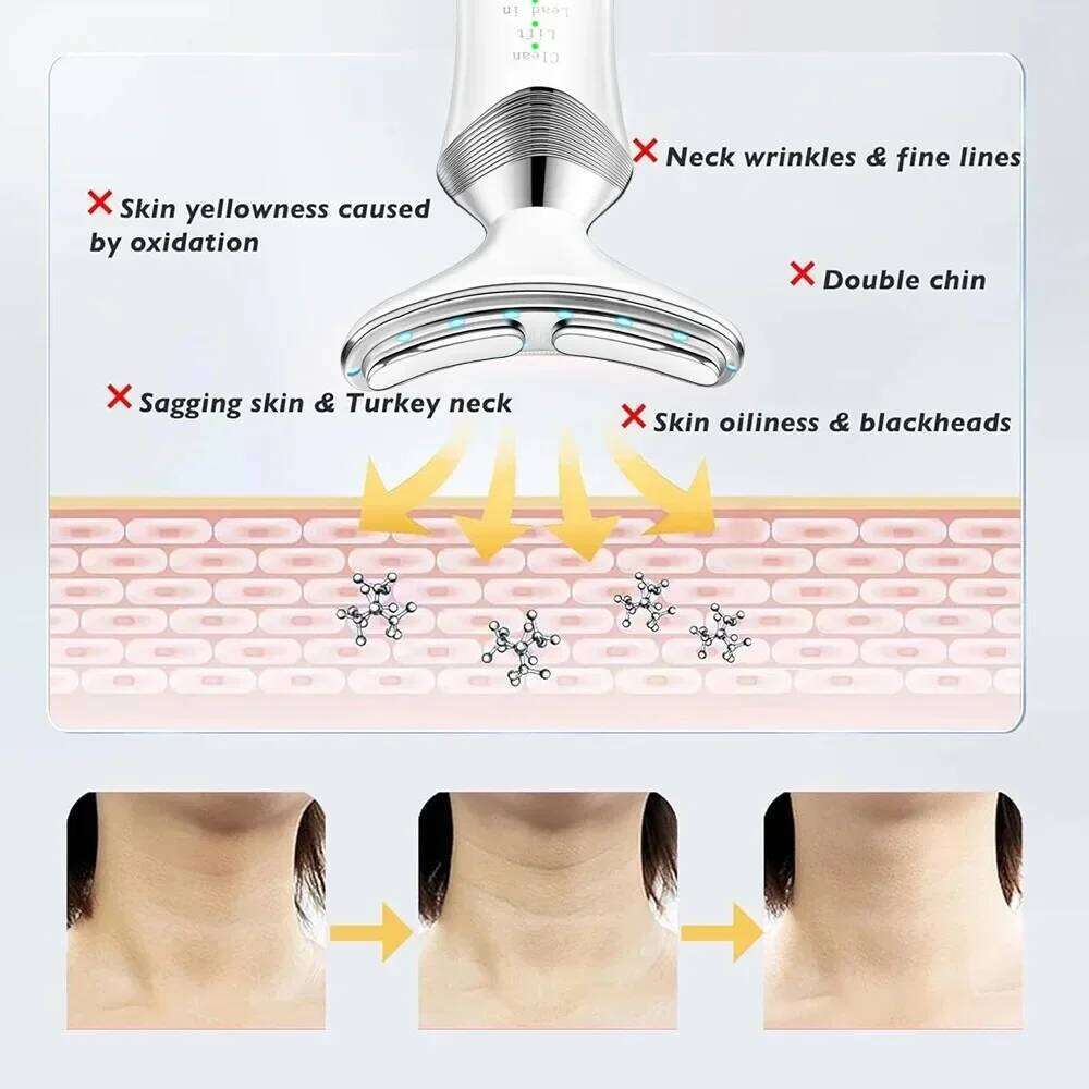 EMS Neck Face Beauty Device Facial Hine Skin Tighten Reduce Double Chin Anti Wrinkle Remove Lifting Skincare Massager