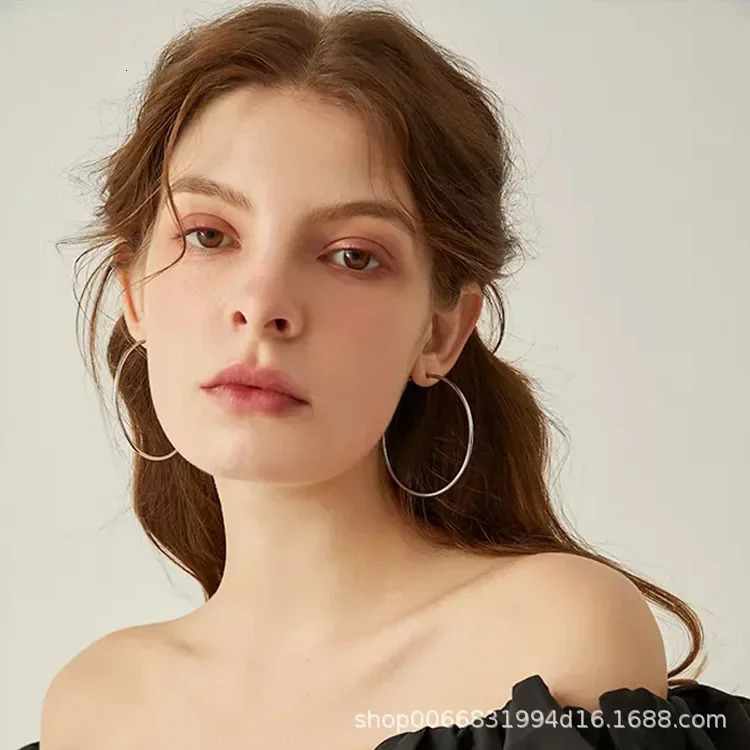 5pair Stainless Steel Big Circle Earrings Golden Silver Color Round Hoop Earrings Fashion Jewelry Base Earring for Women Gift 250708