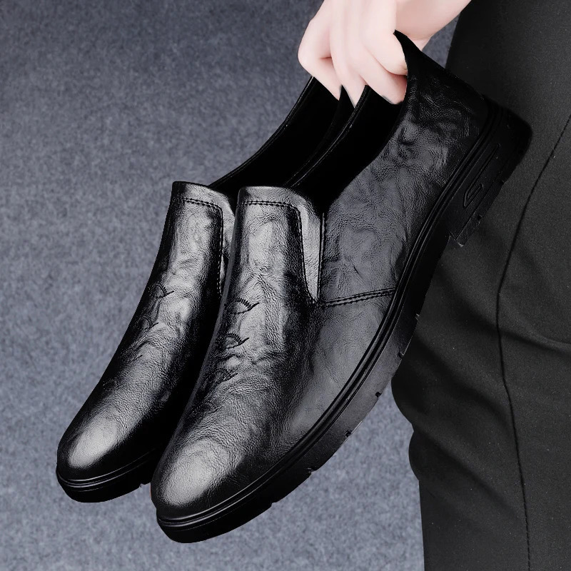 Spring Brown Mens Casual Shoes Genuine Leather Mens Classic Retro Loafers Moccasins Men Comfortable Business Affairs Flats 250708