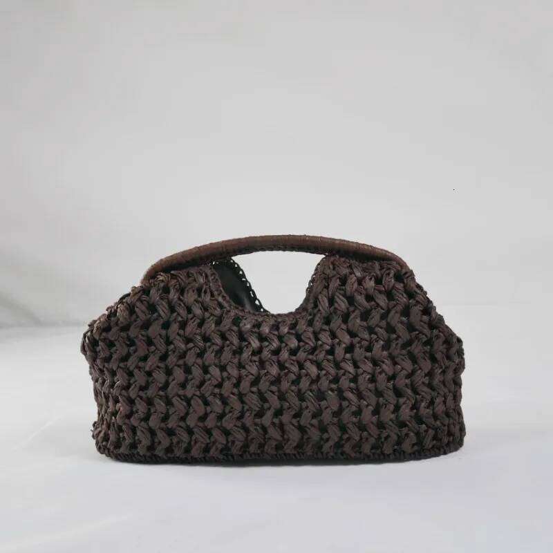 Elegant Ladies Chain Woven Handbag Straw Shoulder Fashionable Raffia Crossbody Beach Summer New Versatile Women's Bag