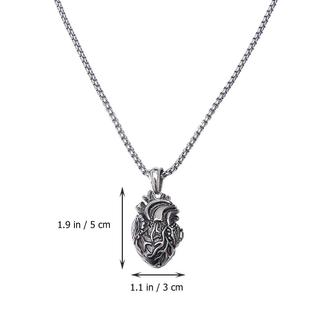 Men Titanium Steel Necklace Fashion Pendant Necklace Creative Human Organs Shape Necklace Pendant Charm Necklace Jewelry W250712