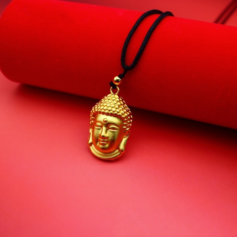 Luxury Jewelry Designer Jewelry Vintage Gold-plated Buddha Head Pendant Unisex Sweater Chain Electroplated Imitation Gold Maitreya Buddha Pendant Neck