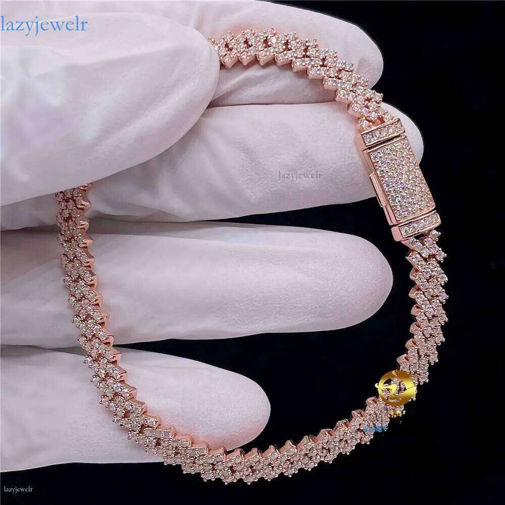 Fine Jewelry Hip Hop Pass Dia Tester 5mm Moissanite Vvs Cuban Chain Bracelet