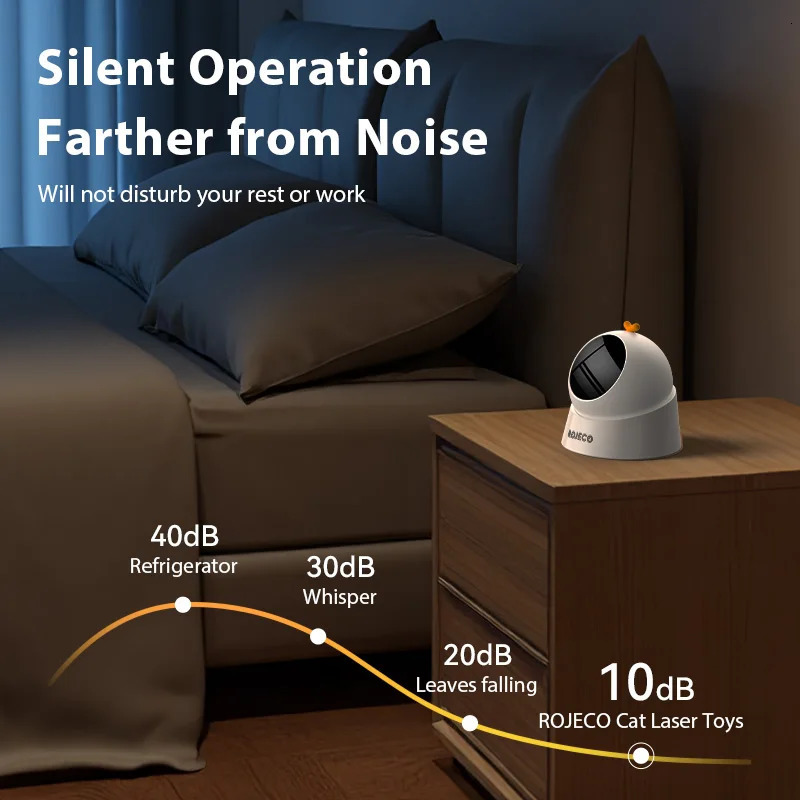 ROJECO Automatic Pet Toy Interactive Adjustable Electric Cat Laser Toy Indoor Smart Teasing Laser Cat Toy For Kitty Dog Supplies 250708