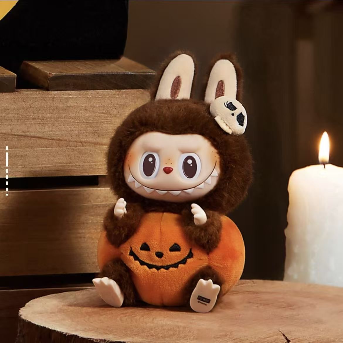 Labubu Toys Bag Pendant Halloween Vinyl Sitting Pumpkin Carnival Plush Keychain Cute Peripheral Kids Gifts Replica Z250208 Free shipping
