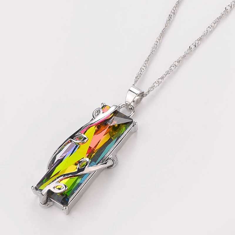 Stone Tree Of Life Pendant Necklace For Women Men Long Chain Crystal Bird Square Necklaces Statement Jewelry W250712