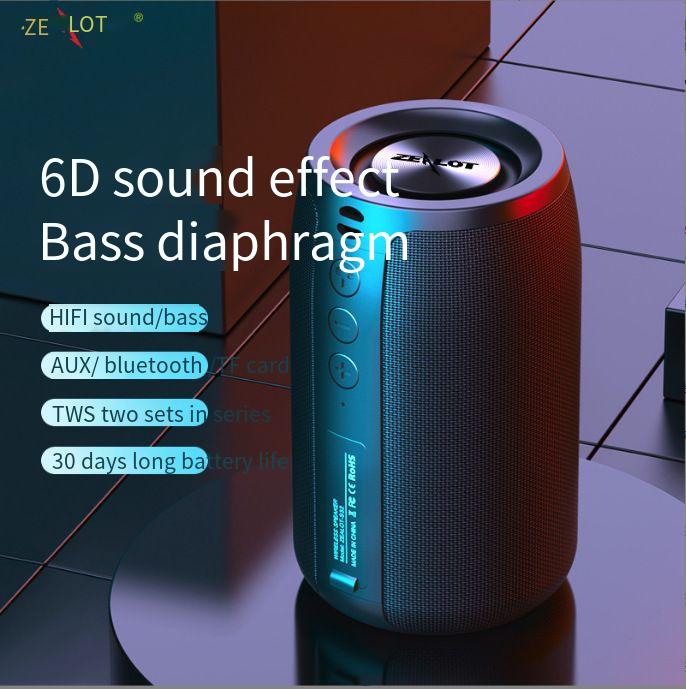 Designer brand ZEALOT portable subwoofer loud volume wireless outdoor mini mobile phone speaker