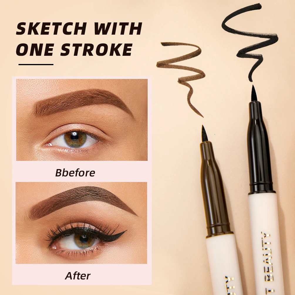 QI 1pc Waterproof Quick Dry Liquid Eyeliner Pen Ultra-fine Matte Finish Smudge-proof Beauty Eye Makeup Black/Brown Options 250704