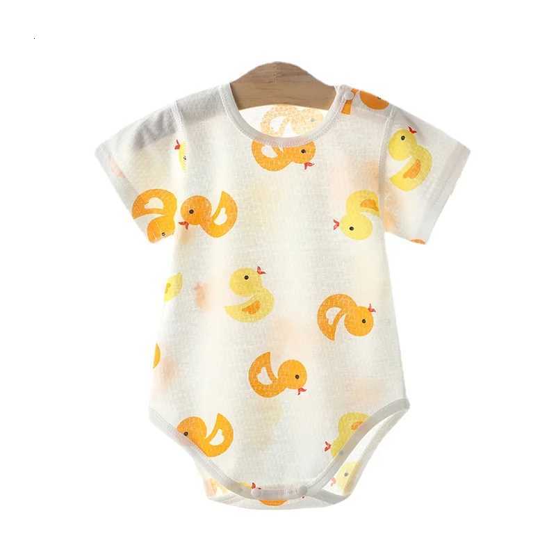 Baby Thin Cotton Mesh Short Sleeve Baby Clothing Bodysuits Newborn Boys and Girls One Piece Clothing Newborn Babies 0 to 3 Z250712