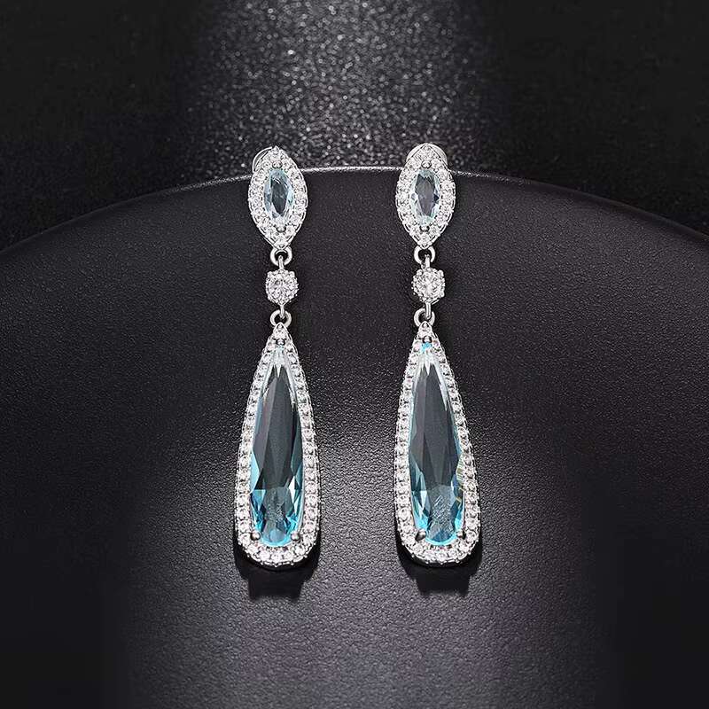 New Simple and Fashionable Tassel Design Water Drop Earrings Womens Long Small Earrings