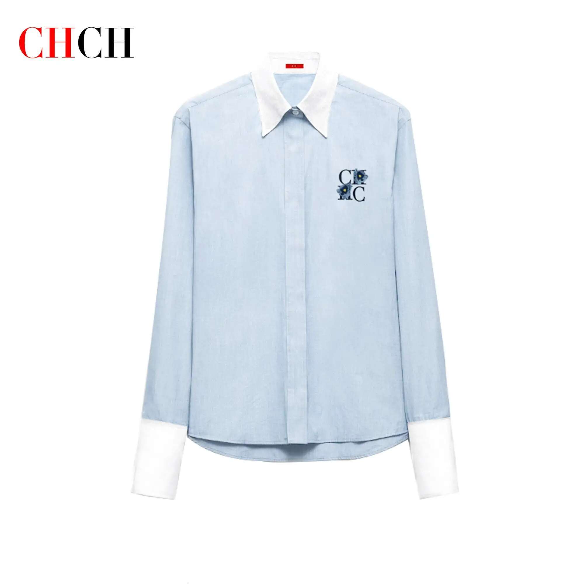 Simple New Shirt Splicing Design Embroidery Flowers Elegant Versatile Spring And Summer Striped Women's Tops