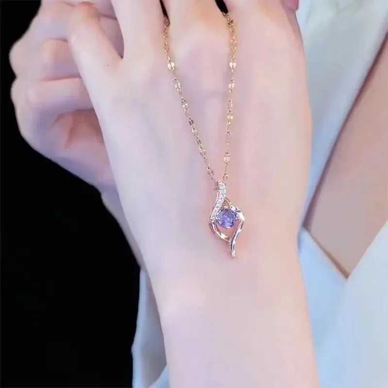 Purp Water Drop Simp Tpeent Versatile Titanium Steel Chain Does Not Fade with Your Necklace Pendant W250712