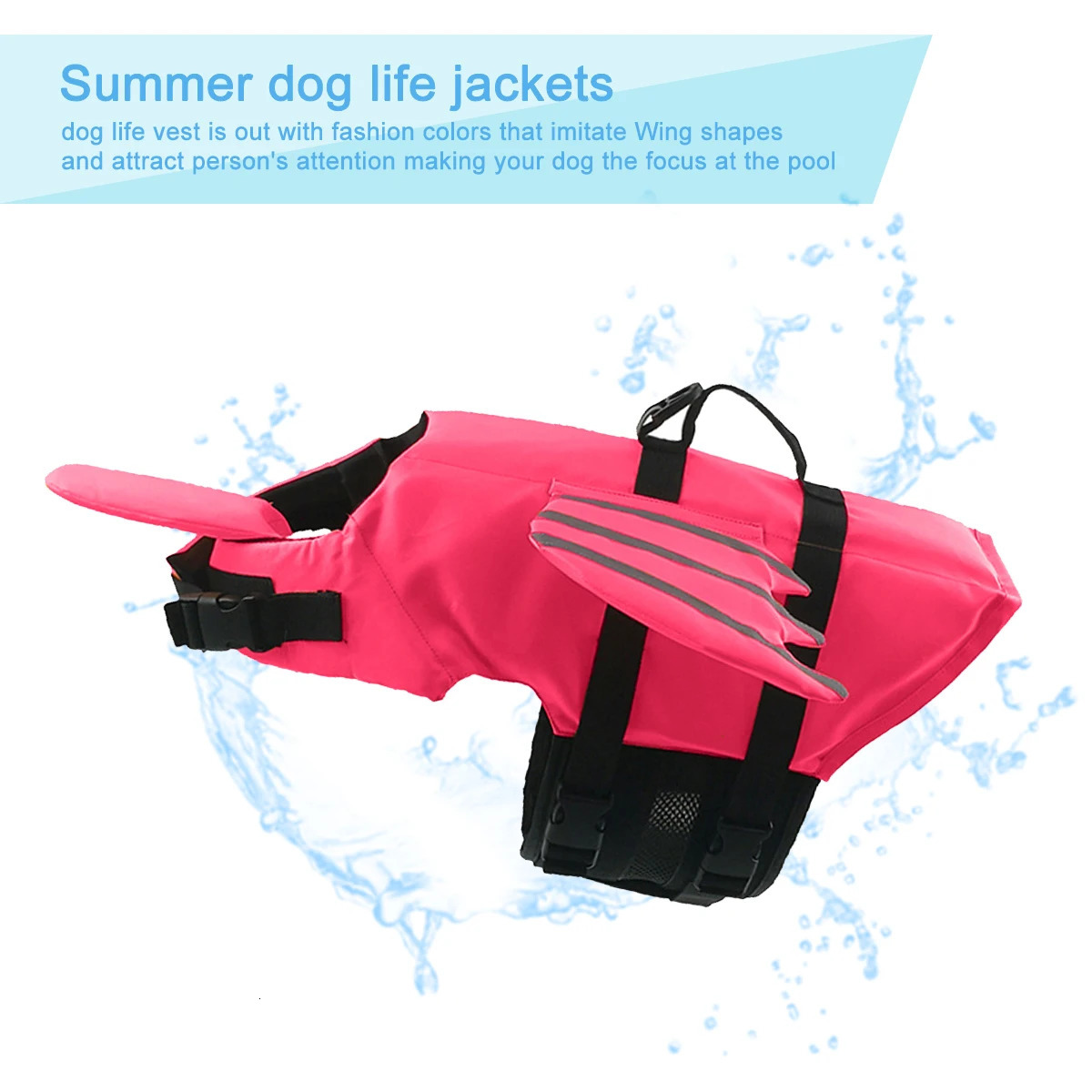 Dog Life Jacket Dog Safety Vest Adjustable Preserver with High Buoyancy and Durable Rescue Handle for Small Medium and Large Dog 250708