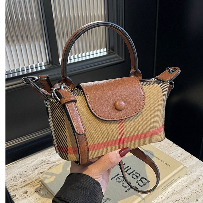 Luxury Brand Designer Bag 2024 Fashion Mini Square Bag New Casual Shoulder Underarm Bag Retro Plaid Handbag Crossbody Bag