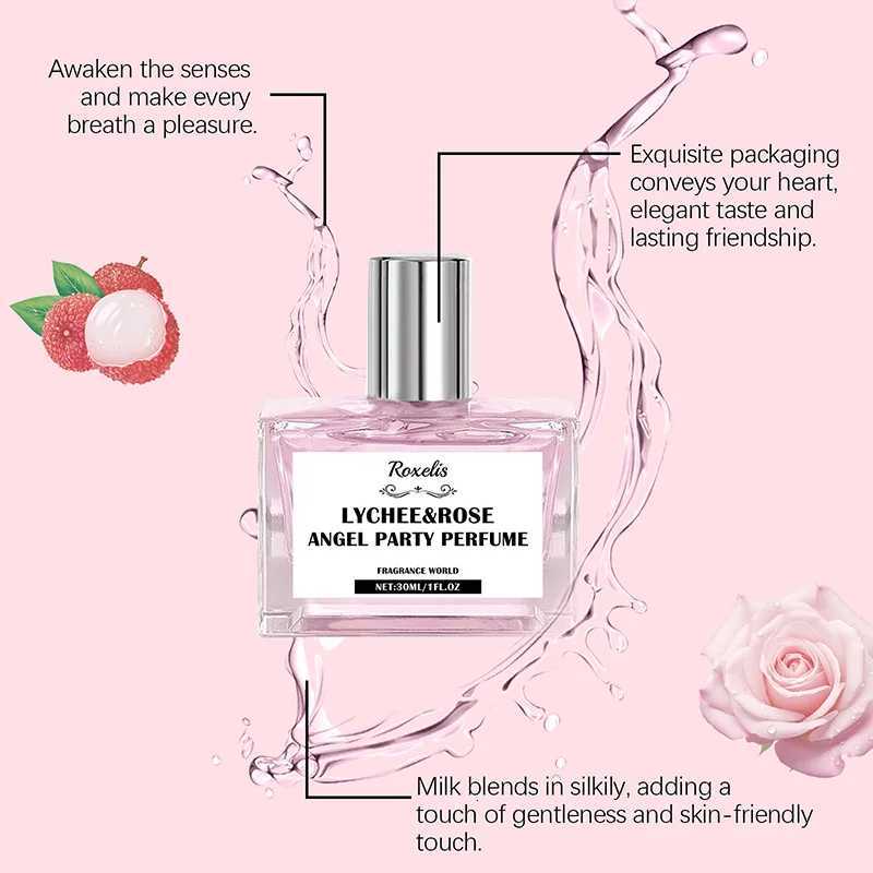 Women Vanilla Perfume Lychee Scent Floral Natural Fragrance Long Duration Exudes Feminine Charm Midnight Rose Aroma Body Spray W250712
