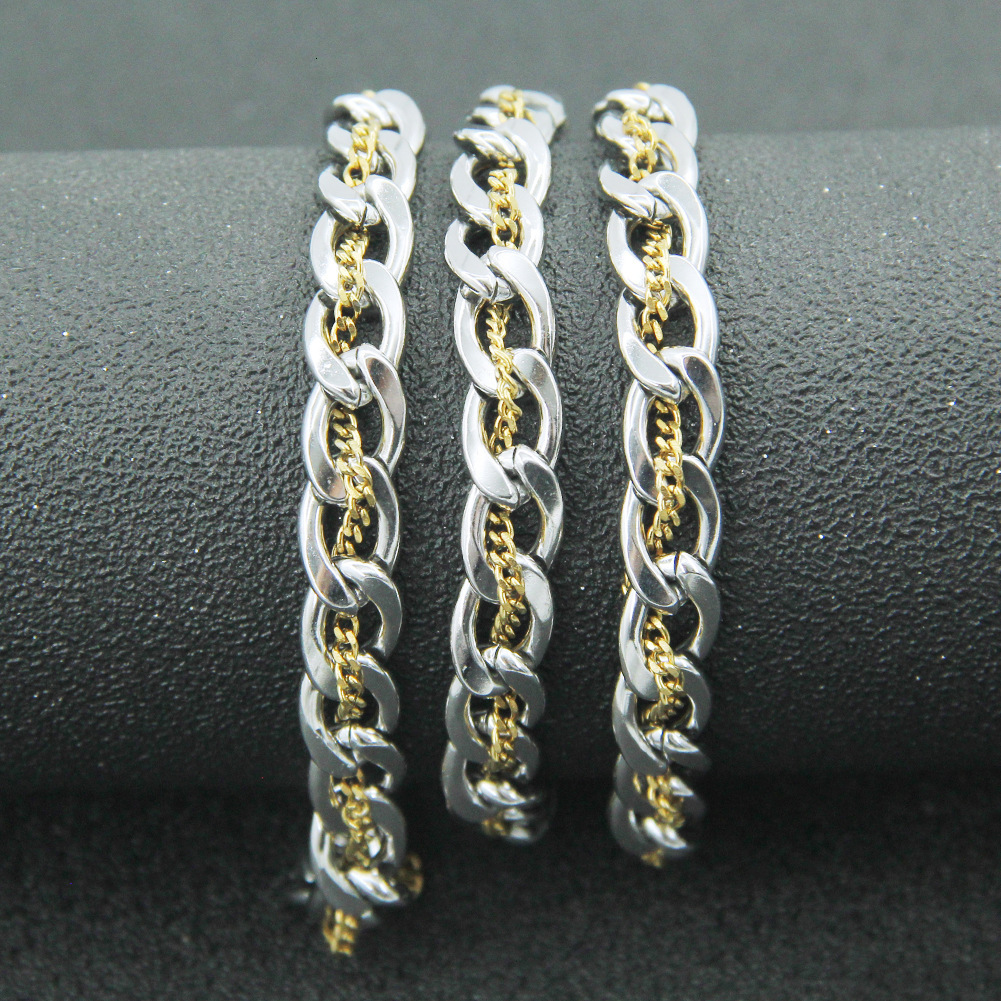 Luxury Jewelry Designer Jewelry Europea Ad America INS Style Hadmade Iterwove Large Ad Small Cuba Chai Necklace Pedat Tredy Light Luxury Titaium Steel