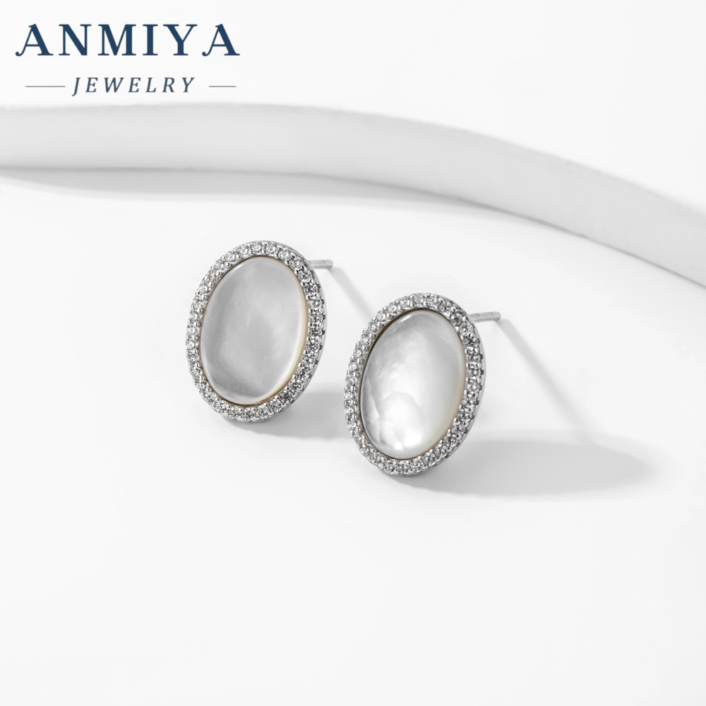 Fine Jewelry Earrings Vintage Classic 925 Silver Ellipsoid Fresh Water Pearls Stud Earrings