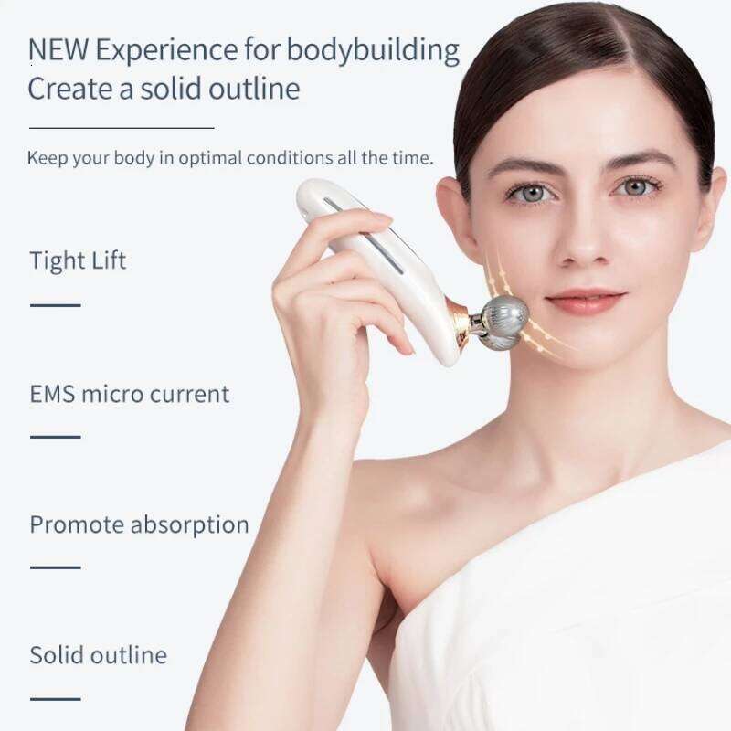 EMS 3D Roller Lifting Chin Reducer Microcurrent V Face Lift Hine Vibration Electric Facial Tighten Massager