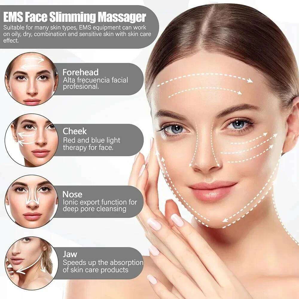 EMS Neck Face Beauty Device Facial Hine Skin Tighten Reduce Double Chin Anti Wrinkle Remove Lifting Skincare Massager