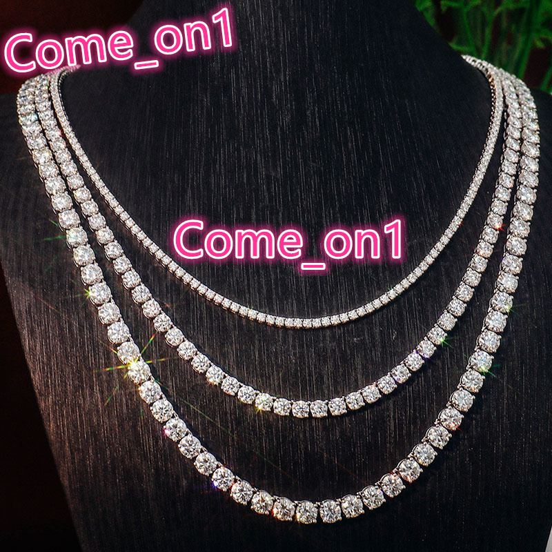 Fine Jewelry 18k Gold Plated Custom Tennis Bracelet Necklace 925 Silver Moissanite Tennis Chain Necklace for Women and Men