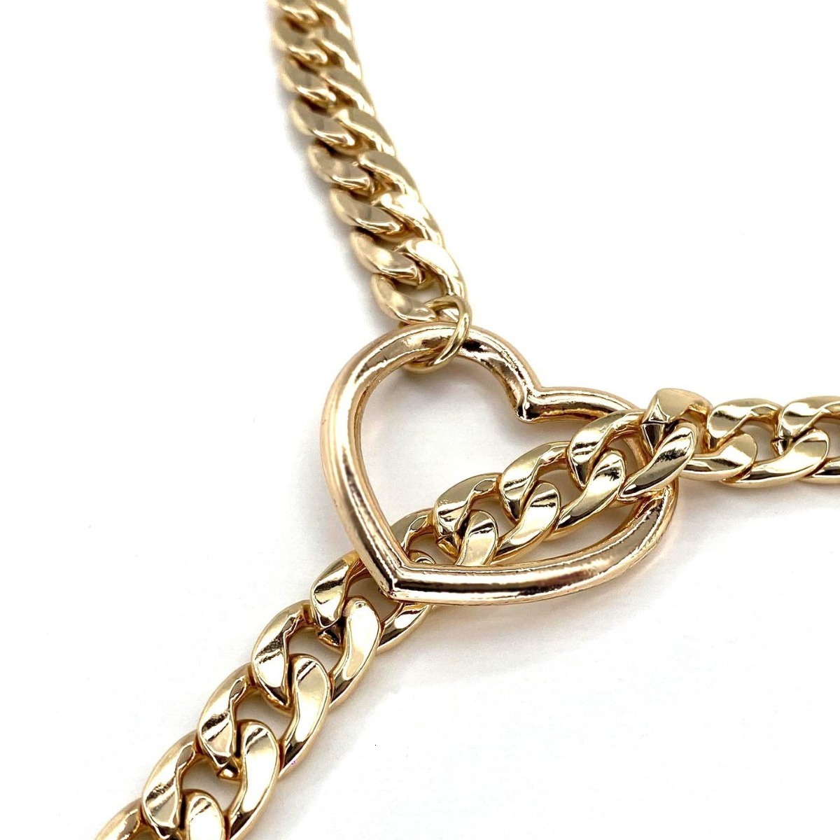 Luxury Jewelry Designer Jewelry Brass Real Gold Plated European And American Cross-border Hot Selling Necklace Fashion Heart-shaped Ring Punk Personal