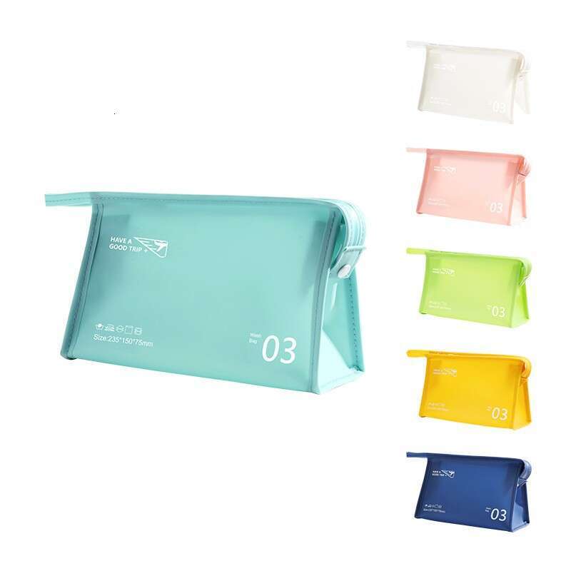 Jelly Series Cosmetic PVC Waterproof Storage Makeup casual Solid Color Toiletry Bag Portable