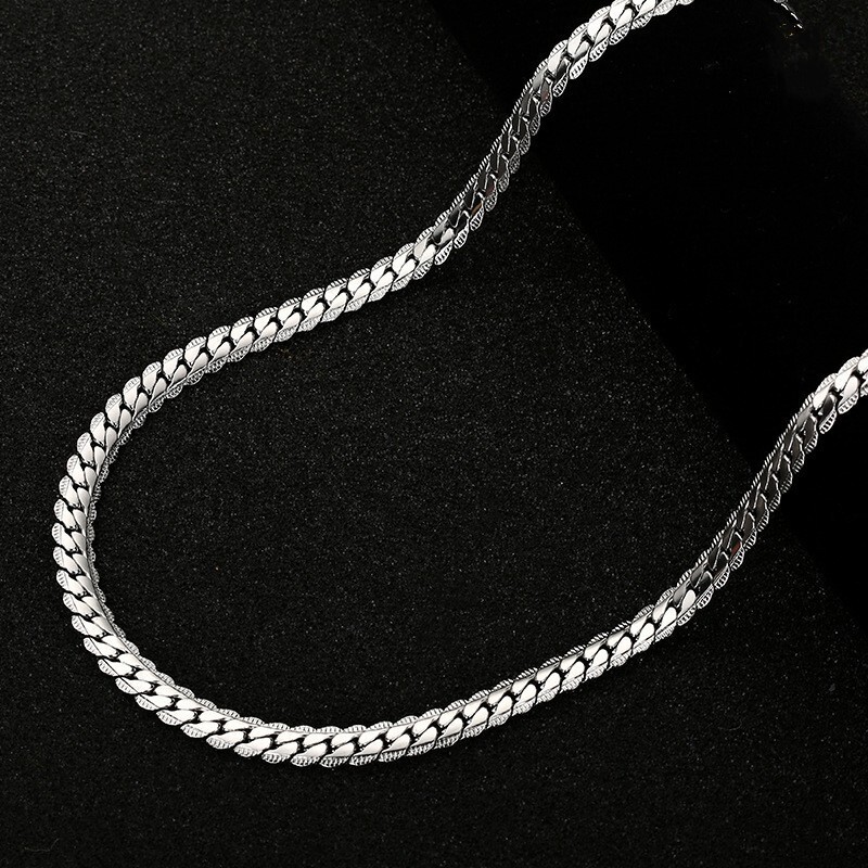 Luxury Jewelry Designer Jewelry Necklace Embossed Chain Hip Hop Thick Chain Titanium Steel Encrypted Embossed Chain Cross-border Hot Sale In Stock