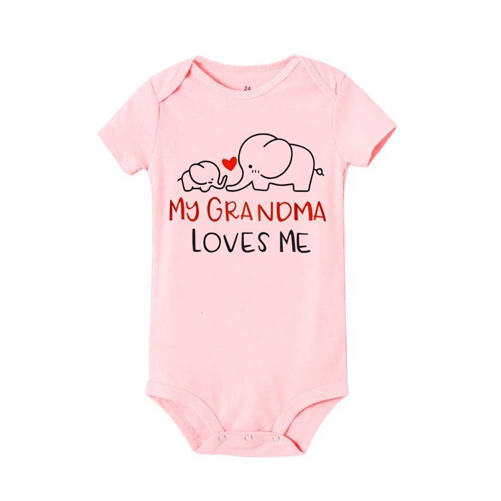 Funny Casual Baby Romper MY GRANDMA LOVES ME elephant Print Infant Bodysuit Boy Girl Newborn Jumpsuit Short Sleeve Clothes Z250712