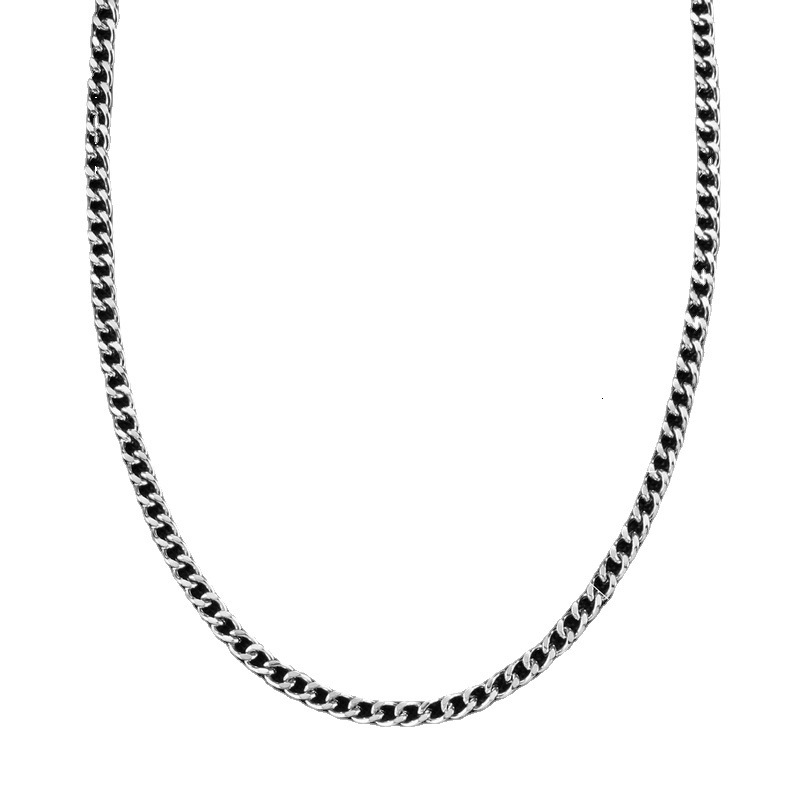 Luxury Jewelry Designer Jewelry Double-sided Chain Stainless Steel Plain Chain Versatile Men's Trendy Titanium Steel Chain Accessory Hip-hop Unis