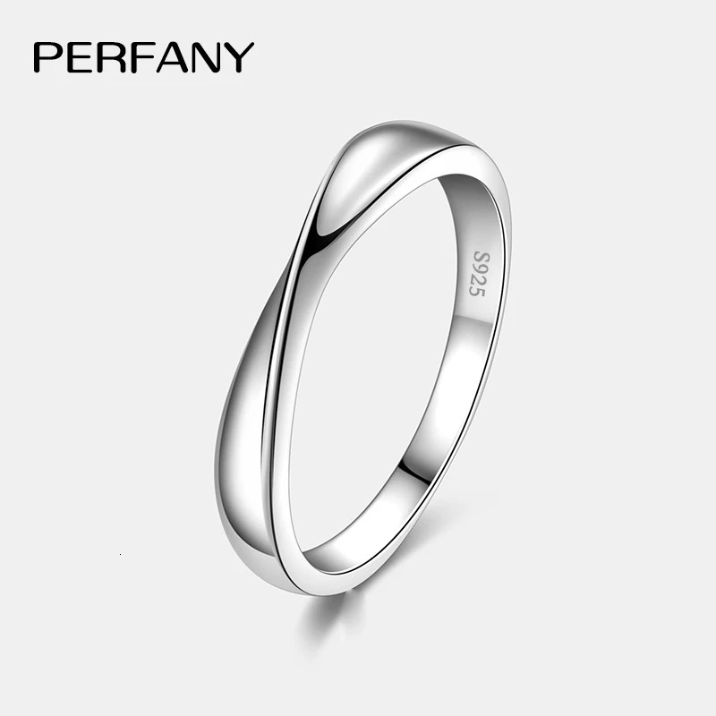 PERFANY S925 Pure Silver Ring for Women Men Couple Ring Fashion Wedding Jewelry Valentines Day Gift 250708