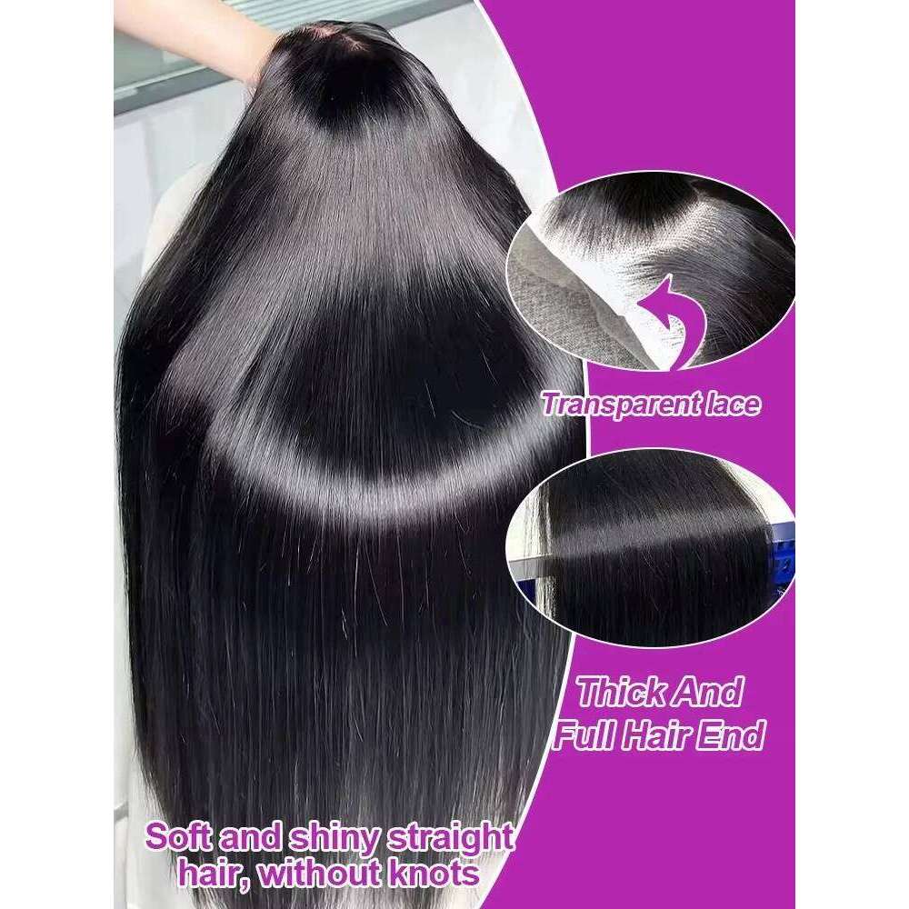 Crown HD 200% Bone Straight 13x4 Front wigs Pre Plucked 360 Full Lace 5x5 Glueless Human Hair Wig Women