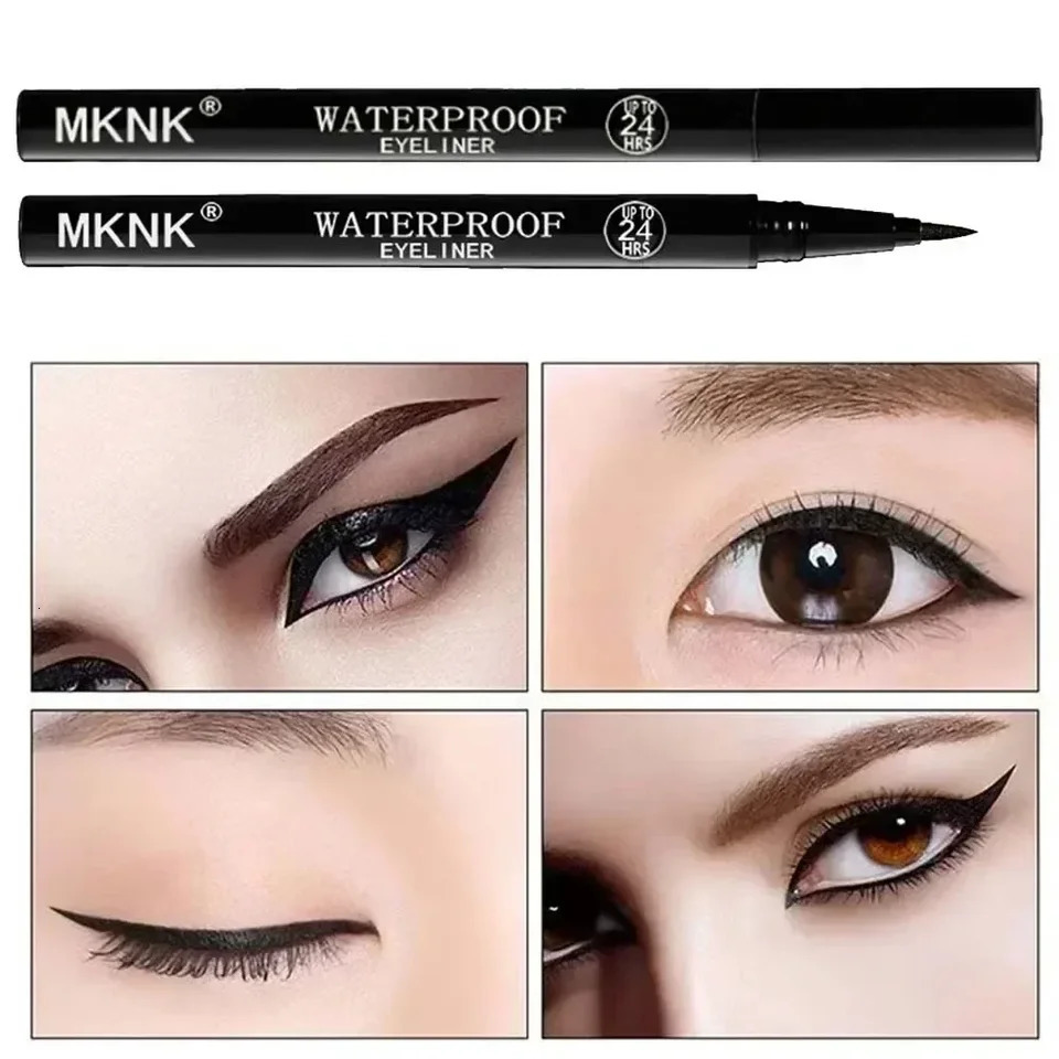 1/2 PCS Black Quick-Dry Eyeliner Pencil - 24H Lasting Smooth Matte Waterproof Anti-Smudge Liquid Eyeliner Makeup for Eyes 250704