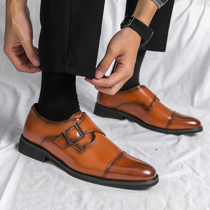 Free shipping casual shoes men business shoes plus size pointed low top shoes fashion classic leather shoes