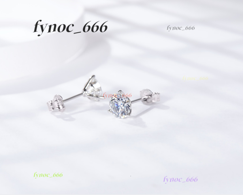 Moissanite Earrings 925 Sterling Silver 4 Prongs Set 18K Gold Stone Ladies Engagement 1CT 6.5mm Moissanite Earrings Men