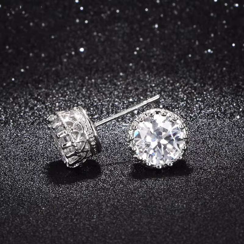 Beautiful Cubic Flower Round Zircon Stud Earring Girls Chic Dainty Romantic Silver Stud Earrings Women
